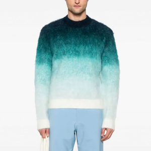 Cárdigan de punto ombré para hombre, de lana/viscosa, manga larga, color liso, estilo anti-pilling, para invierno - Product Image 2