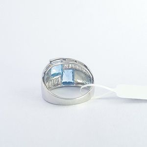 Anillo de Oro de 14K de Moda para Mujer con Topacio Azul, Joyería Fina de Lujo, Regalo para Boda o Fiesta, Accesorio de Moda - Product Image 4