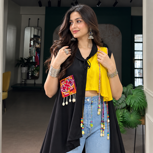 Tops traditionnels indiens Garba Glam - Matière en rayonne, coupe ample, longueur midi pour mariage et fête - Product Image 3