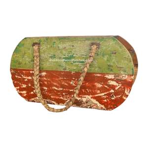 Macetas / Bolsas para Flores de Madera de Barco Reciclada, Color Original, para Decoración de Jardín, Hogar y Exteriores, Macetero Ovalado de Ratán/Mendong Mediano - Product Image 3