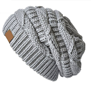Wholesale Premium <b>Cable</b> Knit Slouchy Beanie Baggy Thermal Winter Hat OEM OEM Custom Thick Yarn Slouchy Beanie High Elasticity - Product Image 4