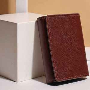 Portefeuille en cuir véritable noir de luxe fait main pour homme, portefeuille fin - Product Image 6