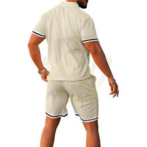 Ensemble deux pièces pour homme 100% coton, ensemble de t-shirts polo en coton et shorts pour homme, fabriqué au Pakistan - Product Image 3