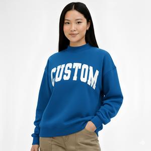 Service ODM – Nouveau pull molletonné oversize pour femme, col roulé, manches longues, en polaire écologique, avec logo frontal – Collection Hiver - Product Image 3
