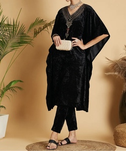 Wholesale Luxury <b>Kaftan</b> Abaya Handmade Moroccan Arabian <b>kaftan</b> Dress Long Sleeve V Neck Polyester Regular Fit Casual Evening - Product Image 5