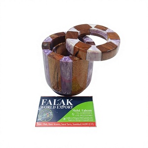 Brûleur d'encens Bakhoor en bois de pin de qualité supérieure avec résine époxy, Oud arabe de luxe, Madhkan au design moderne, haute qualité, personnalisable, pour la maison FWE - Product Image 5