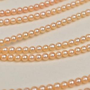 สร้อยคอมุกน้ำจืดธรรมชาติ จูจี้ ขนาด 3-4 มม. แสงสว่าง ไร้ตำหนิ คุณภาพดี สำหรับงาน DIY  ผงมุกทองจีน  ไข่มุกเม็ดเดี่ยว - Product Image 3