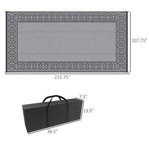 Grande Tappeto in Paglia Sintetica Impermeabile Reversibile 9FT X 18FT per Esterni, Patio e Campeggio RV, Tappetino Decorativo Portatile - Product Image 3