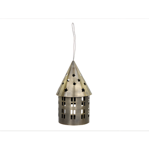 Adorno colgante de metal con forma de cabaña de la mejor venta para decoración de árbol de Navidad al mejor precio - Product Image 1