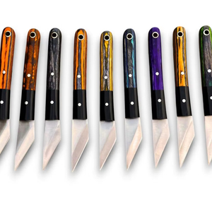 UA Supplies มีดอเนกประสงค์สแตนเลสเกรดอุตสาหกรรม/DIY คมกริบ ด้ามไม้หลากสี บรรจุกล่องสำหรับพกพาอย่างถูกกฎหมาย รับผลิตแบบ OEM - Product Image 1