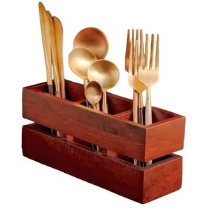 Popular Wooden Cutlery Holder <b>Tabletop</b> Decor Cutlery Organizer Caddy Holder for Dining Table Spoons Forks Knives Holders - Product Image 6