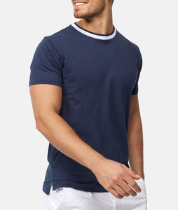 Camiseta de Hombre, Corte Ajustado, 100% Algodón, Cuello Redondo, Diseño a Rayas, Manga Corta de Verano, Calidad Premium - Product Image 3
