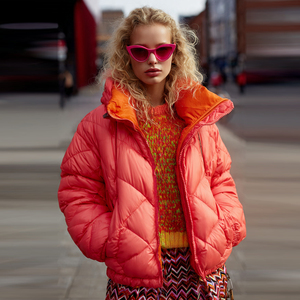 Doudoune d'hiver pour femme, manteau matelassé à capuche, veste longue zippée à manches longues pour femme - Product Image 6