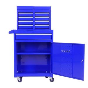 Cassettiera Portautensili in Metallo Blu a 5 Cassetti Staccabile con Ripiano Regolabile e Banco da Lavoro con Ruote, Piano di Lavoro in Metallo Personalizzabile OEM - Product Image 5