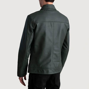 Men's Premium Genuine Leather <b>Jacket</b> Breathable Quick-Dry Stand Collar Full-Zip Winter <b>Casual</b> Outerwear - Product Image 3
