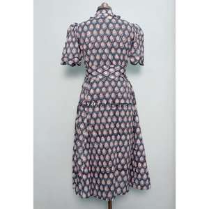 Robe midi pour femme à imprimé léopard 100% coton, très vendue, écologique et lavable, respirante, imprimé animal, col en V, robe longue - Product Image 6