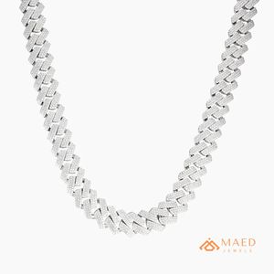 สร้อยคอเงินแท้ 925 ประดับมอสซาไนต์ ดีไซน์แบบ Cuban Link แฟชั่นเครื่องประดับสไตล์นิวยอร์ก สำหรับผู้ชายและผู้หญิง ดีไซน์คลาสสิก - Product Image 1