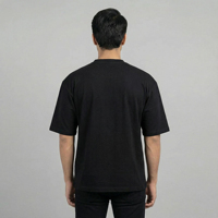 T-shirt ample pour homme en coton épais tricoté, respirant, écologique, de haute densité, avec impression graphique en relief