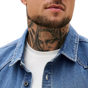 Chemise en jean personnalisée pour homme à manches courtes, en coton lavé, boutonnée, décontractée, respirante, séchage rapide, col rabattu, coupe classique, poche poitrine - Product Image 3