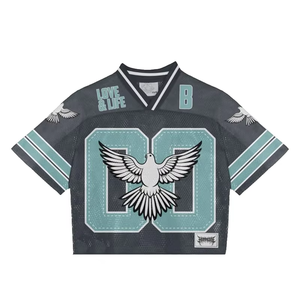 Camiseta de malla personalizada con logo para hombre, estilo urbano, corte holgado, estampada, para hombre - Product Image 2