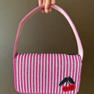 Sac à main artisanal indien de luxe, accessoire de mode décontracté pour le quotidien, avec poignée baguette en perles de verre colorées, accessoire d'art en cristal durable - Product Image 2