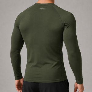 F2WIN Rashguard Unisexe à Manches Longues Vert Séchage Rapide Écologique Anti-Bactérien Imprimé par Sublimation 220g Polyester Compression - Product Image 2