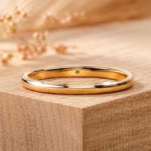 Dainty Round Brilliant Cut Lab Created Diamond Women Wedding Stackable <b>Ring</b> Slim Fit Bridal Band Solid Gold 0.02ct Fine Jewelry - Product Image 4