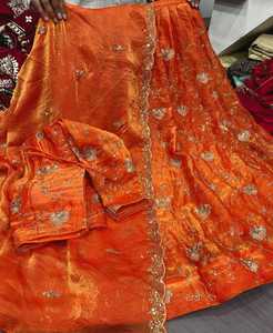 Hilo de bordado resistente y accesorios para Lehenga Choli, hilo de bordado elegante de secado rápido para Lehenga Choli de boda para mujer, largo hasta el suelo. - Product Image 5