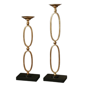 Porte-bougie moderne pour mariage et occasions festives, porte-bougie en métal, porte-bougie à LED en aluminium, finition plaquée or - Product Image 1