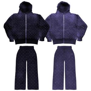 Men's <b>Hooded</b> Sweatshirt Set Solid Green Fleece Casual Winter Breathable Knitted Jogging Pants Full <b>Zip</b> Hoodie Long Sleeve new - Product Image 2