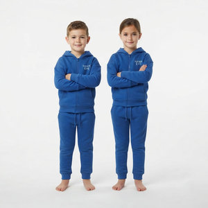 Conjunto Deportivo para Niños, Sudadera con Cremallera Completa y Pantalones Jogger, Color Sólido, Dos Piezas, Ropa Casual, Logotipo Personalizado, Proveedor Mayorista - Product Image 5