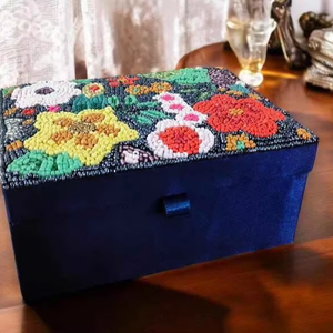 Handmade Floral beaded jewelry <b>box</b> multicolored beaded embroidery storage <b>box</b> decorated organizer special <b>gift</b> - Product Image 1