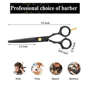 ชุดกรรไกรตัดผมเคลือบสีดำ ขนาด 6.5 นิ้ว คุณภาพดีเยี่ยม คมกริบ พร้อมหวีและคลิปหนีบผม บรรจุในกล่อง - Product Image 6