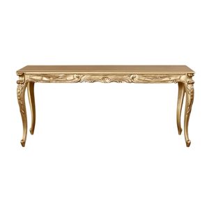 Calista <b>Dining</b> <b>Table</b> Made Of Solid Teak Wood High Quality With Gold Finishing For Indoor Use - Product Image 2