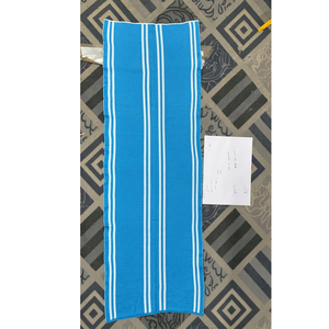 Bufanda de punto azul cielo de alta calidad al por mayor con rayas blancas, bufanda de aficionado de fútbol, bufanda de invierno cálida de acrílico - Product Image 1
