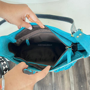 Nuevo bolso de mano personalizado de alta calidad con flecos de cuero de gamuza, bolso cruzado de gran capacidad con patrón a cuadros para mujer - Product Image 6