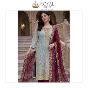 Meilleure collection de vêtements de style indien pour les occasions festives, collection de créateurs de vêtements en soie Frendy avec broderie de sequins, ensemble Sharara - Product Image 3