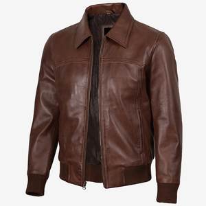 Hot Selling Custom Logo Brown Collar jacket for men Vintage Leather men's jackets Jackets High Quality Winter Jacket Streetwear - Product Image 1