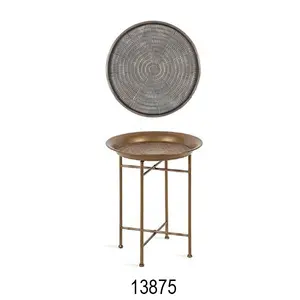 Mobili da soggiorno tavolino antico leggero in ferro con finitura martellata tavolino decorativo fatto a mano