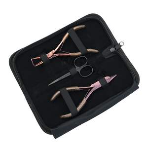 Home & Travel Hair Extension Tools Kit with Rose gold Micro link Crimper <b>Plier</b> Bead Removal <b>Plier</b> Non-Slip Grip & Mini Scissors - Product Image 1
