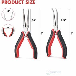 2 Piece 6 Inch Stainless Steel Mini Long Nose Bent Needle Nose <b>Pliers</b> <b>Set</b> Jewelry Making Wire Wrapping Bending Grip Tools - Product Image 4