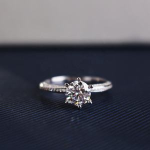 Anillo de compromiso de moissanita, joyería de diamante cultivado en laboratorio, Plata de Ley 925, <span class=keywords><strong>2</strong></span> / 1 quilate, novedad - Product Image 4