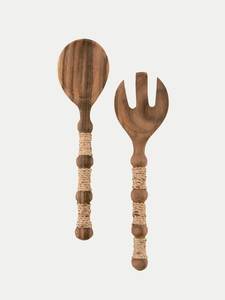 High Demand Design Rattan <b>Salad</b> Server Wooden <b>Salad</b> Server With Rattan Handle <b>Salad</b> <b>Tools</b> <b>Salad</b> Server At very reasonable Price - Product Image 6
