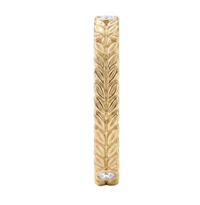 แหวนเพชรทรงกลมแบบฝังลายดอกไม้ ดีไซน์เก๋ วงแหวนทองคำแท้ 14K 18K ลายใบไม้ สามารถสวมซ้อนกันได้ แหวนหมั้นแบบเรียบหรู ฝังเพชรแบบ Bezel - Product Image 2