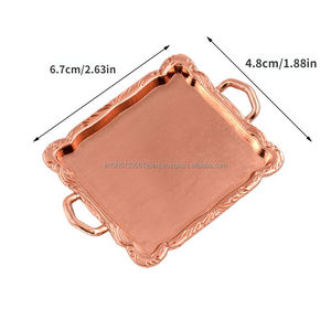 Haute Qualité En Gros Cuivre Martelé Avec Poignée En Laiton Vaisselle Plateau De Service Pour Hôtels Restaurant Fournitures En Métal De Service - Product Image 6