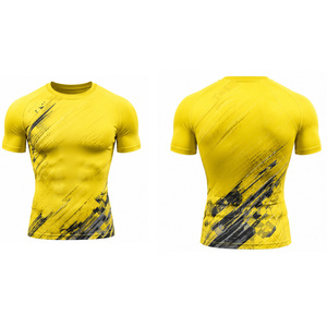 เสื้อยืดคอมเพรสชั่นผู้ชาย OEM แห้งเร็ว ยืดหยุ่น เหมาะสำหรับออกกำลังกาย ฟิตเนส กีฬา ฝึกซ้อม เสื้อเบสเลเยอร์ รับผลิตตามสั่ง ขายส่ง - Product Image 1