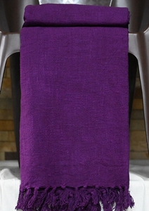 Plaid rectangulaire en laine acrylique tricotée violette, couleur unie, anti-boulochage, pour la décoration intérieure, toutes saisons, 18 ans et plus - Product Image 5