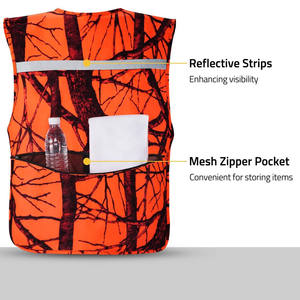 Chaleco de Caza Naranja para Hombre, Ajustable, de Alta Visibilidad, con Múltiples Bolsillos, Chaleco de Caza para Exteriores, Fabricado por Imra Impex - Product Image 4