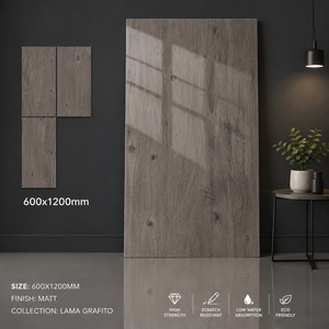 Interior Tiles Usage Porcelain Tiles Material Grey Wood Plank Ceramic Floor Tile 600x1200 <b>Gap</b> Filling From Leading Supplier - Product Image 1