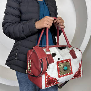 Sac fourre-tout élégant en cuir de vachette pleine fleur, fait main, de qualité supérieure, pour femme, style western, taille moyenne, modèle Speedy - Product Image 4